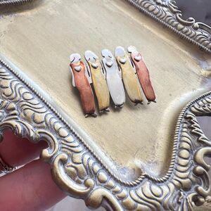 Mima Oly 5 Sisters Signed Brooch Pin Copper Brass Silver Far Fetched